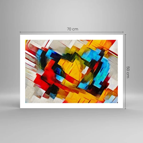 Plakat - Flerfarvet lagdeling - 70x50 cm
