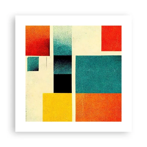 Plakat - Geometrisk abstraktion - god energi - 40x40 cm