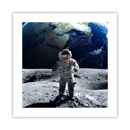 Plakat - Hilsner fra månen - 40x40 cm