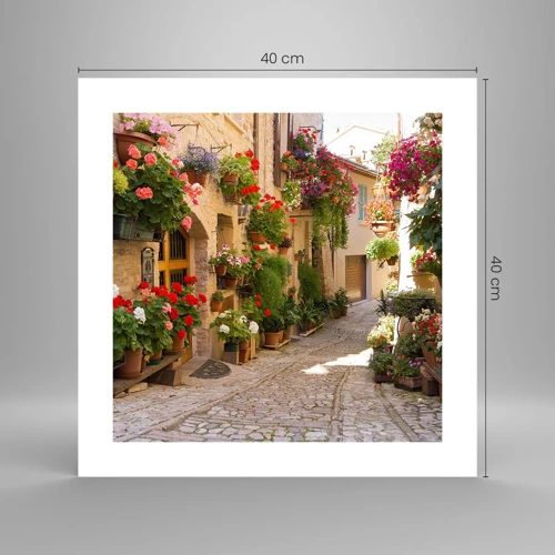 Plakat - I en strøm af blomster - 40x40 cm