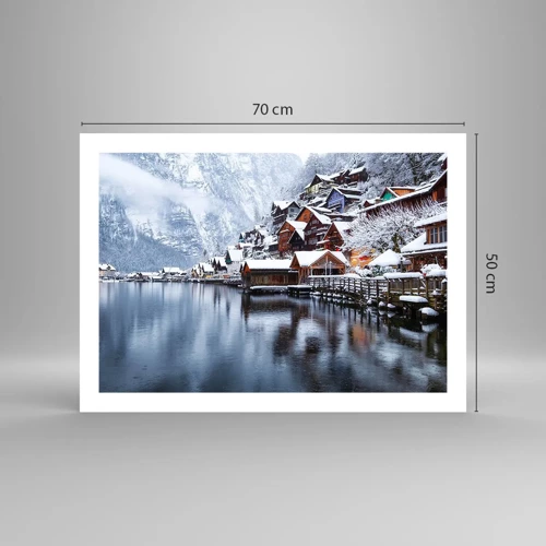 Plakat - I en vinterdekoration - 70x50 cm