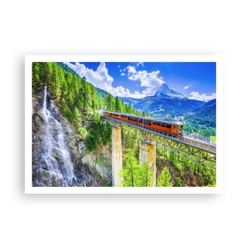 Plakat - Jernbane til Alperne - 100x70 cm
