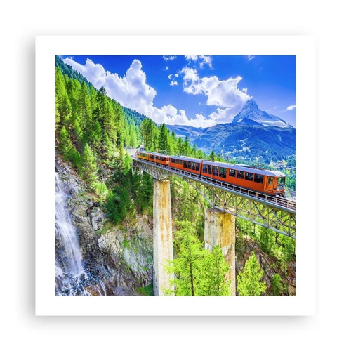 Plakat - Jernbane til Alperne - 50x50 cm