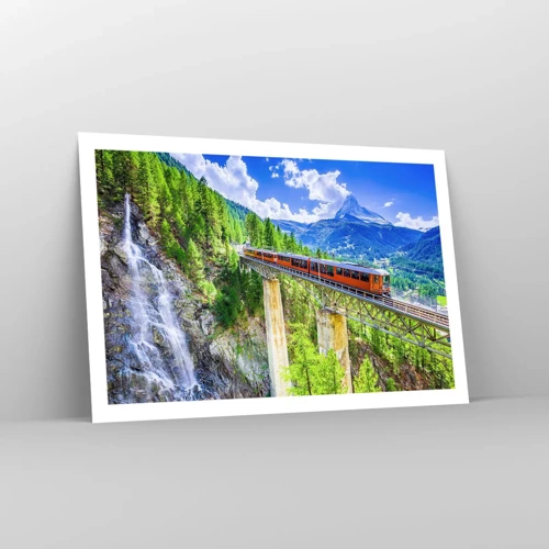 Plakat - Jernbane til Alperne - 91x61 cm