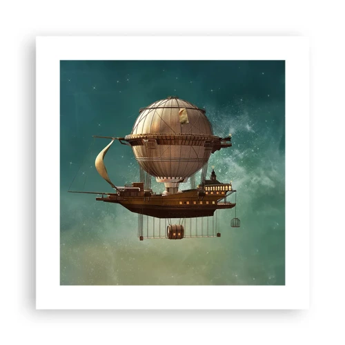 Plakat - Jules Verne hilser - 40x40 cm