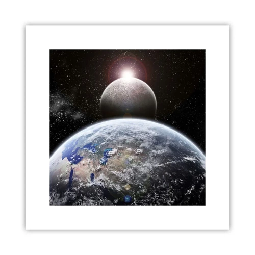 Plakat - Kosmisk landskab - solopgang - 30x30 cm