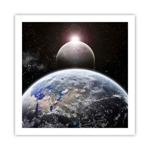 Plakat - Kosmisk landskab - solopgang - 60x60 cm