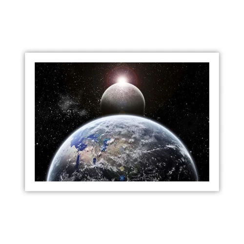 Plakat - Kosmisk landskab - solopgang - 70x50 cm