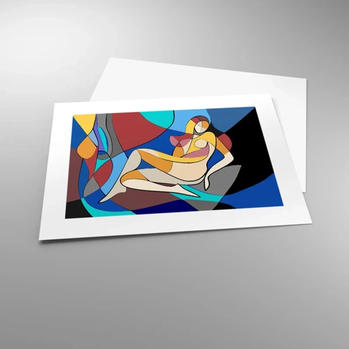 Plakat - Kubistisk nøgen - 40x30 cm