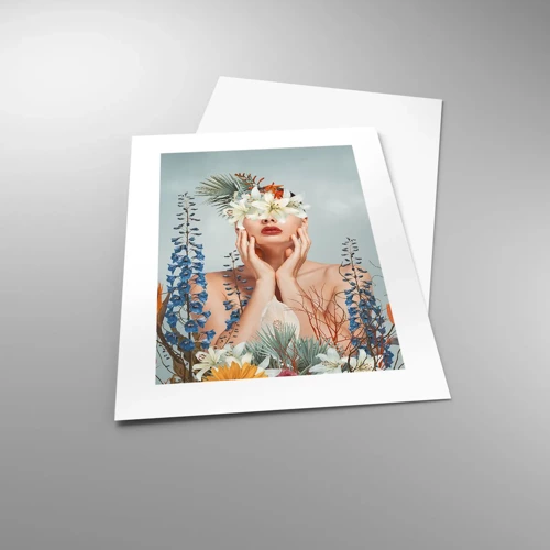 Plakat - Kvinde blomst - 30x40 cm