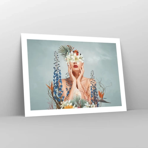 Plakat - Kvinde blomst - 70x50 cm