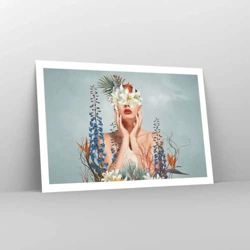 Plakat - Kvinde blomst - 91x61 cm