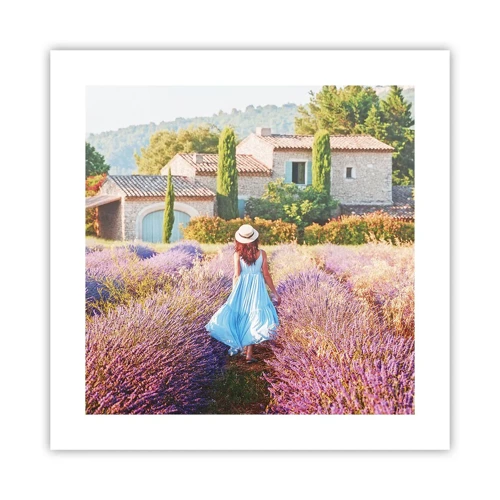 Plakat - Lavendel pige - 40x40 cm