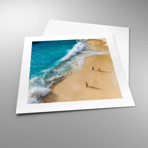 Plakat - Og så solen, stranden... - 40x40 cm