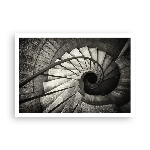 Plakat - Op ad trapperne, ned ad trapperne - 100x70 cm