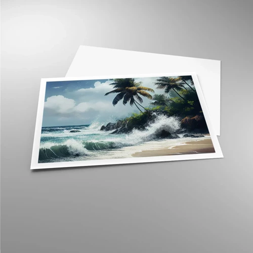 Plakat - På en tropisk strand - 100x70 cm