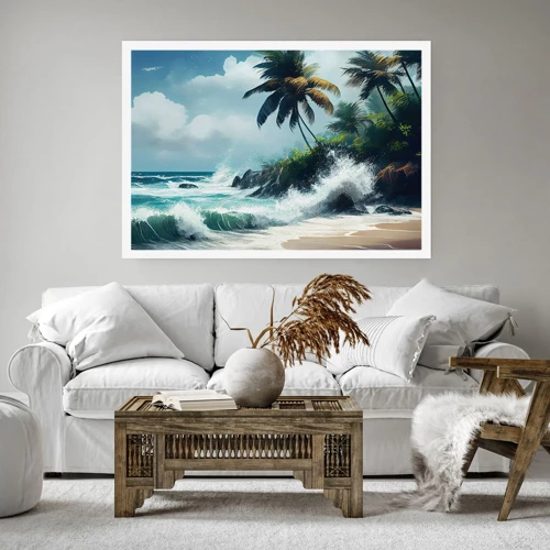Plakat - På en tropisk strand - 100x70 cm