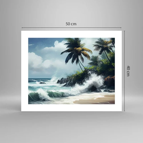 Plakat - På en tropisk strand - 50x40 cm