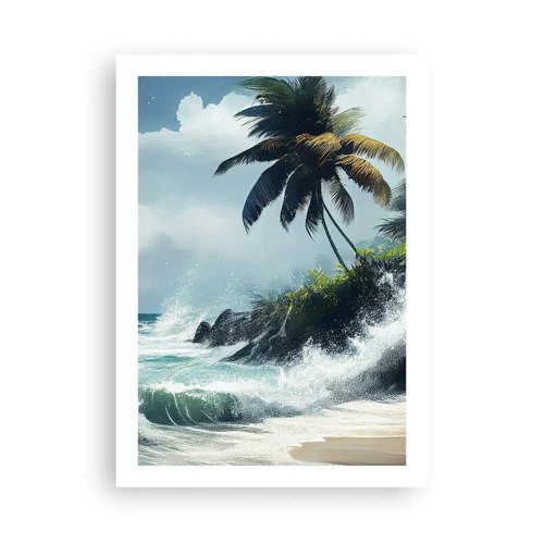 Plakat - På en tropisk strand - 50x70 cm