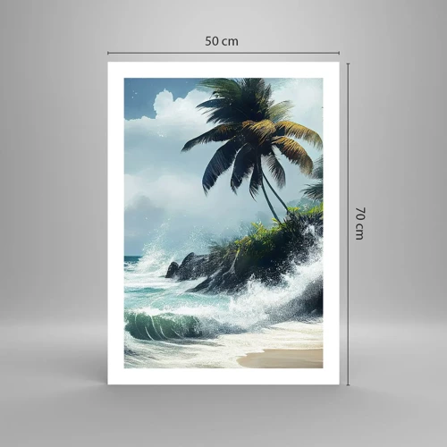 Plakat - På en tropisk strand - 50x70 cm