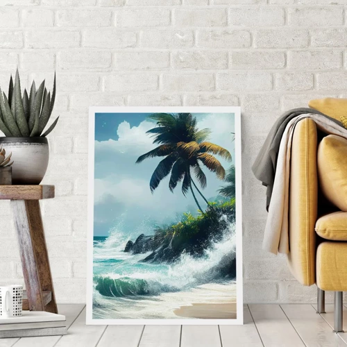 Plakat - På en tropisk strand - 70x100 cm