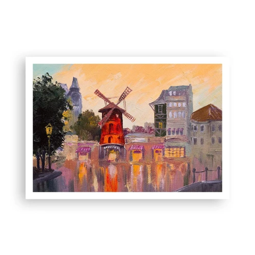 Plakat - Parisiske ikoner - Moulin Rouge - 100x70 cm
