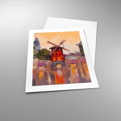Plakat - Parisiske ikoner - Moulin Rouge - 40x50 cm