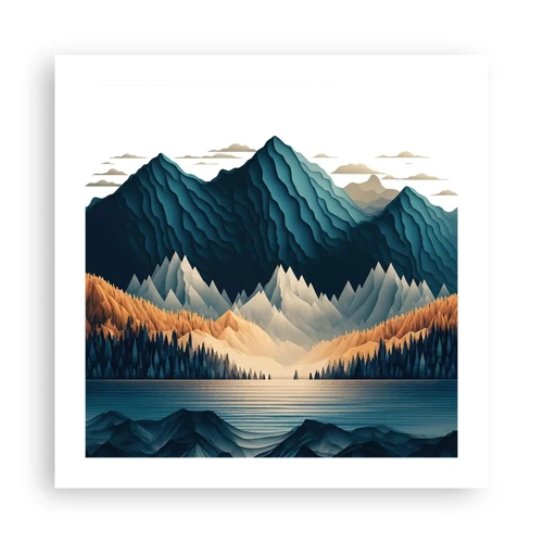 Plakat - Perfekt bjerglandskab - 50x50 cm