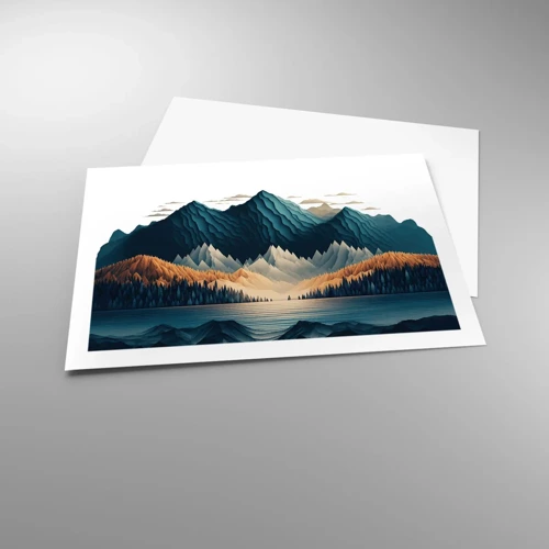 Plakat - Perfekt bjerglandskab - 70x50 cm