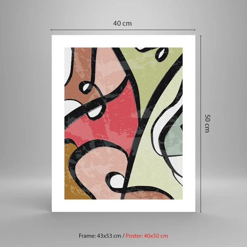 Plakat - Pirouetter blandt farver - 40x50 cm