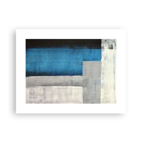 Plakat - Poetisk komposition af grå og blå - 40x30 cm
