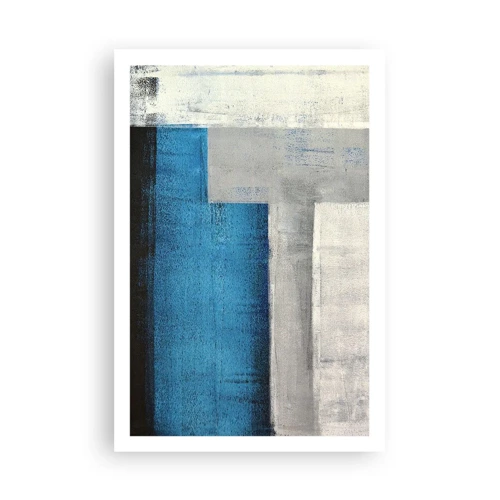 Plakat - Poetisk komposition af grå og blå - 61x91 cm