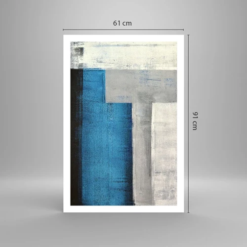 Plakat - Poetisk komposition af grå og blå - 61x91 cm