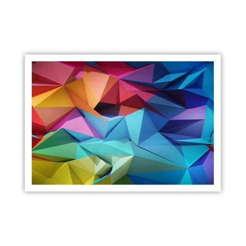 Plakat - Regnbue origami - 100x70 cm