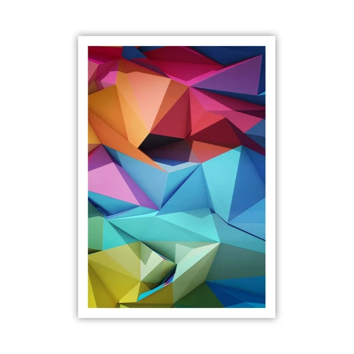 Plakat - Regnbue origami - 70x100 cm