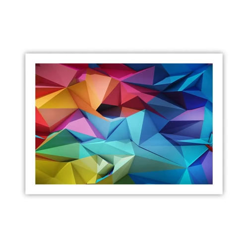 Plakat - Regnbue origami - 70x50 cm