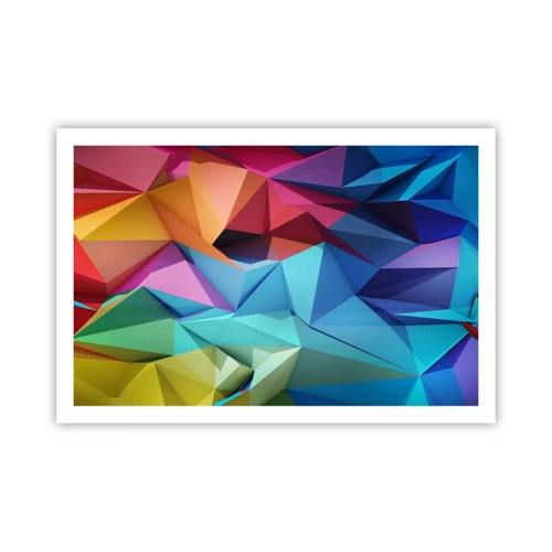 Plakat - Regnbue origami - 91x61 cm