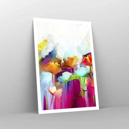 Plakat - Regnbuen i blomstring - 70x100 cm