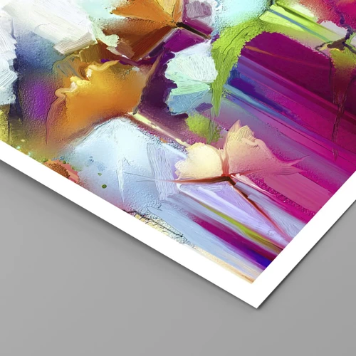 Plakat - Regnbuen i blomstring - 70x100 cm
