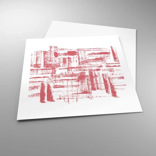 Plakat - Rød by - 50x50 cm