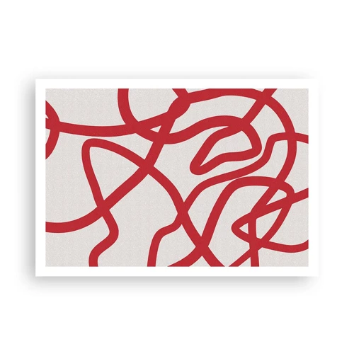 Plakat - Rød på hvid - 100x70 cm