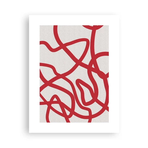 Plakat - Rød på hvid - 30x40 cm