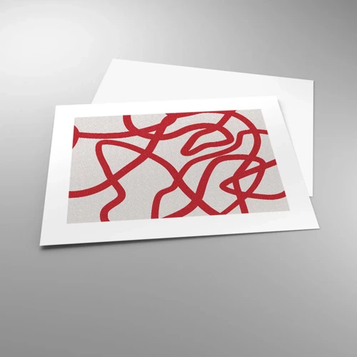 Plakat - Rød på hvid - 40x30 cm