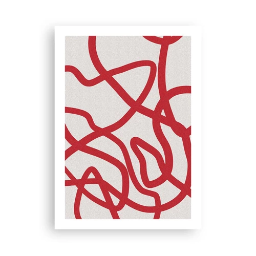 Plakat - Rød på hvid - 50x70 cm