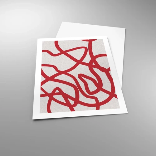Plakat - Rød på hvid - 50x70 cm