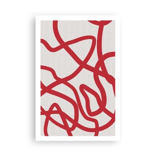 Plakat - Rød på hvid - 61x91 cm