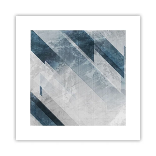 Plakat - Rumlig komposition - bevægelse af gråtoner - 30x30 cm