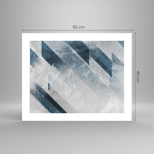 Plakat - Rumlig komposition - bevægelse af gråtoner - 50x40 cm