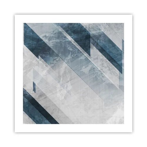 Plakat - Rumlig komposition - bevægelse af gråtoner - 50x50 cm