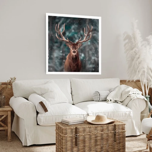 Plakat - Skovens konge kronet - 30x30 cm